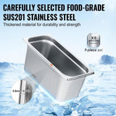 8 Pack Hotel Pans, 1/3 Size Anti-Jam Steam Pan with Lid, 0.8mm Thick Stainless Steel Steam Table Pan, 6-Inch Deep Commercial Table Pan, Catering Storage Food Pan, for Industrial & Scientific